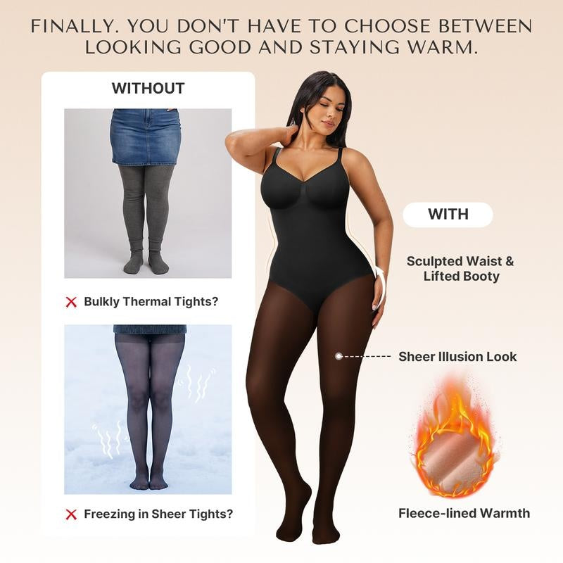 Maneele Fleece-Lined Tights Bodysuit