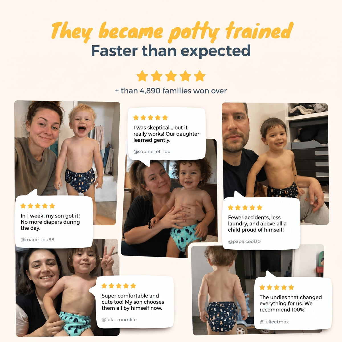 They became potty trained faster than expected