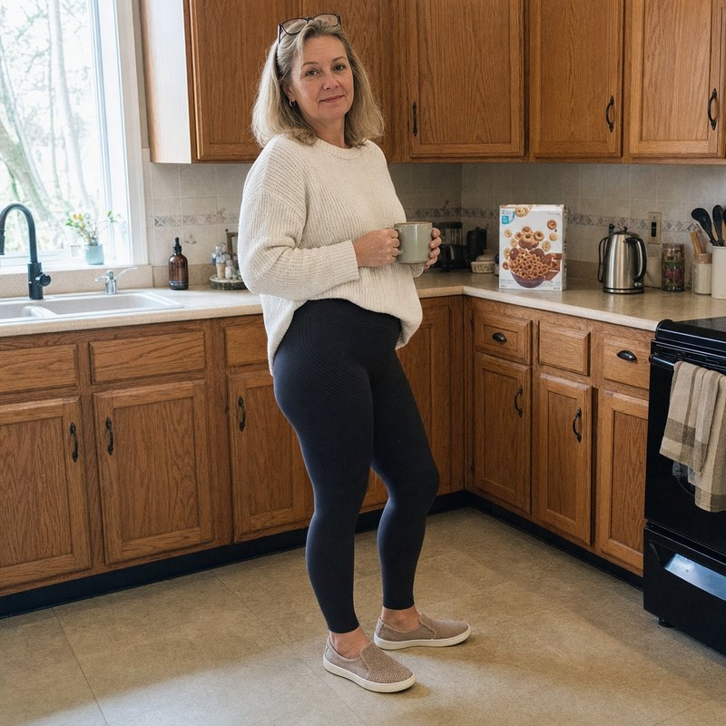 Sophie, 49 wearing her Maneele leggings