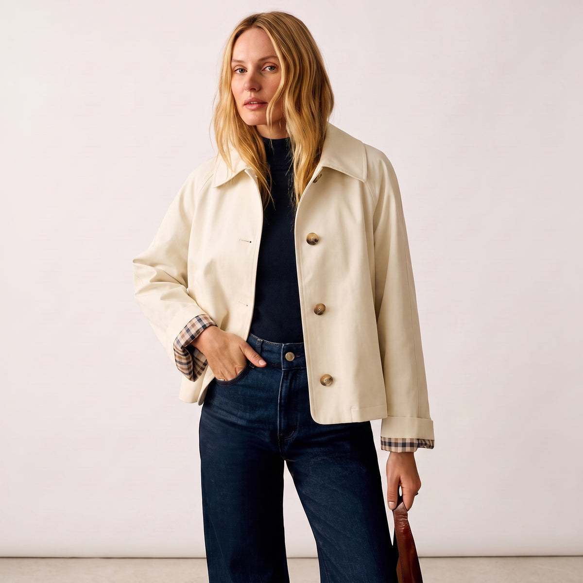 The Cropped Trench in Cream