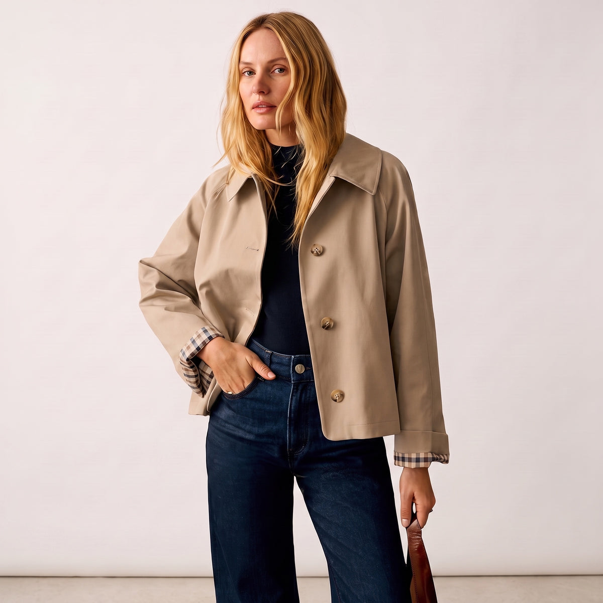 The Cropped Trench in Light Khaki