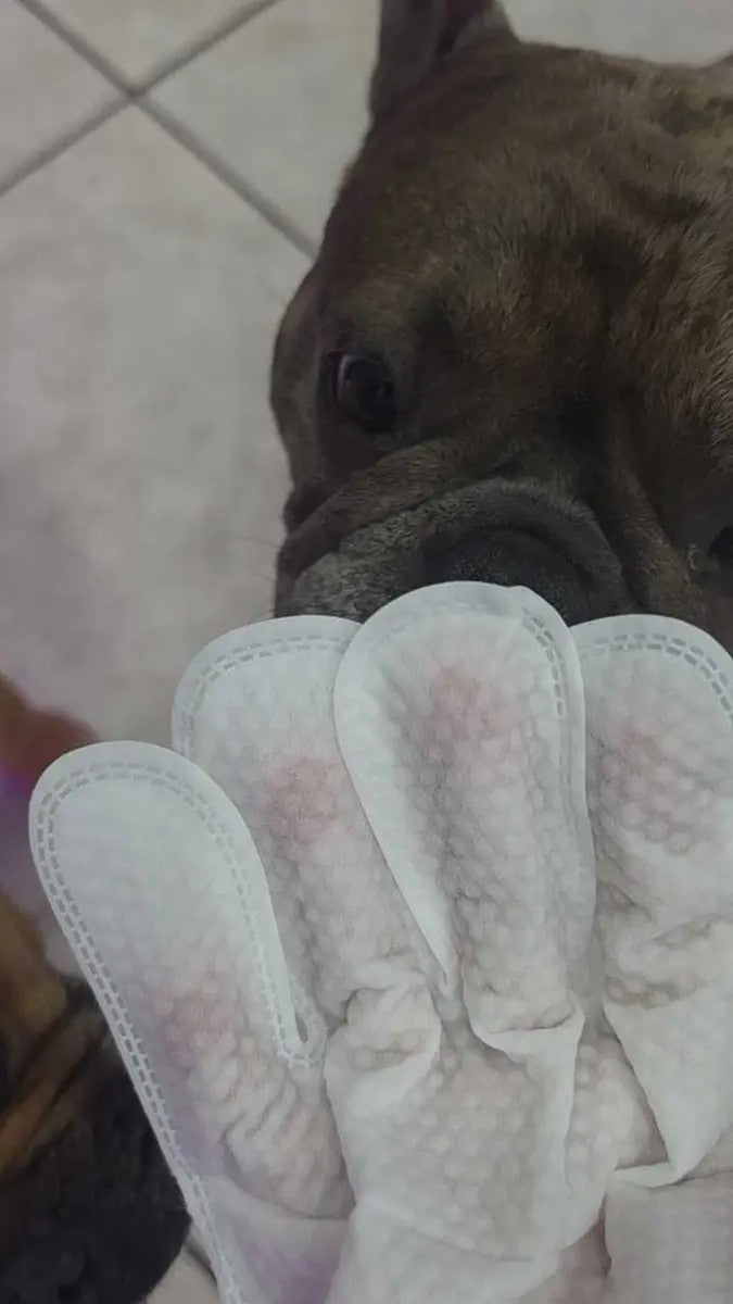 Used glove wipes showing lifted dirt