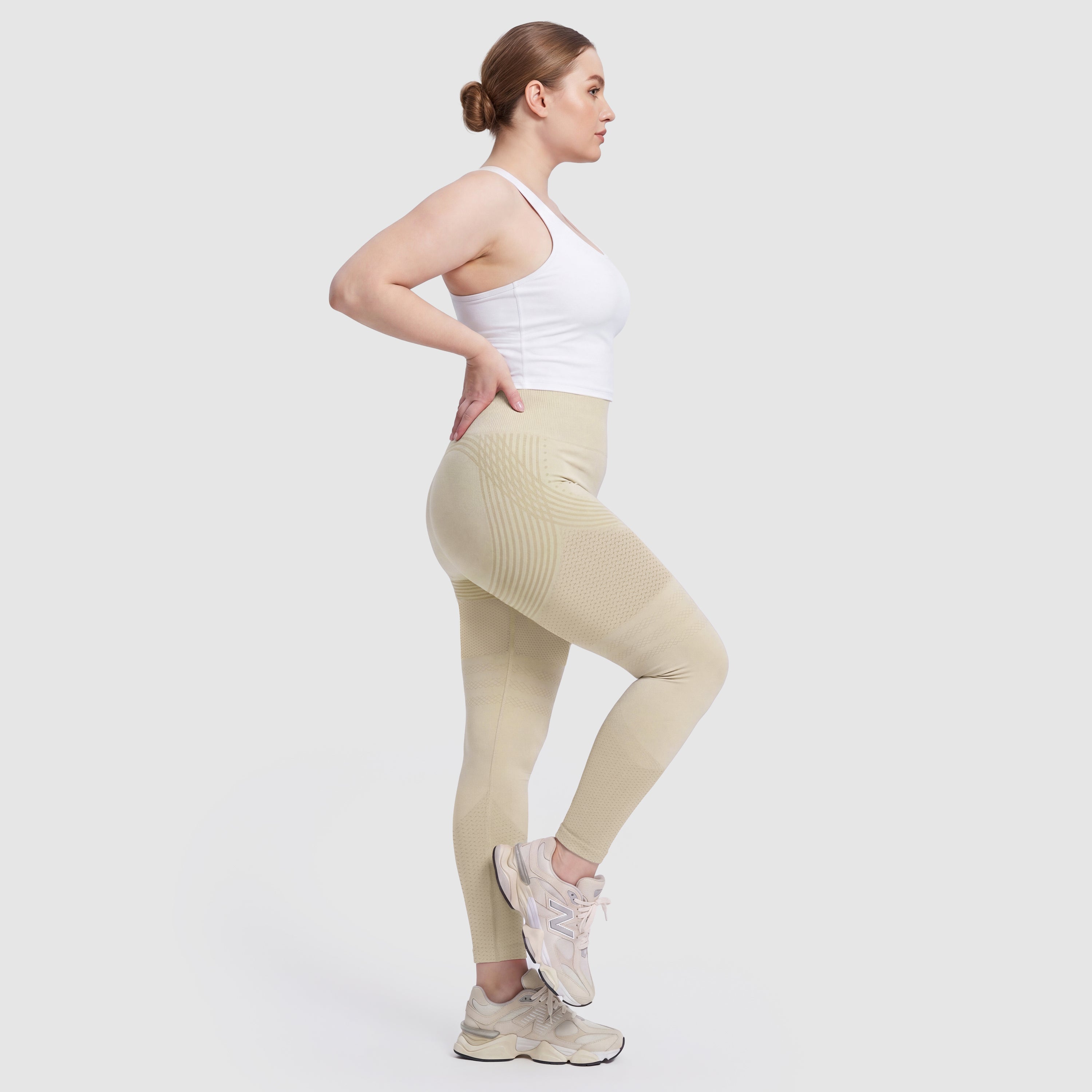 Maneele 3D Sculpting Leggings - Beige