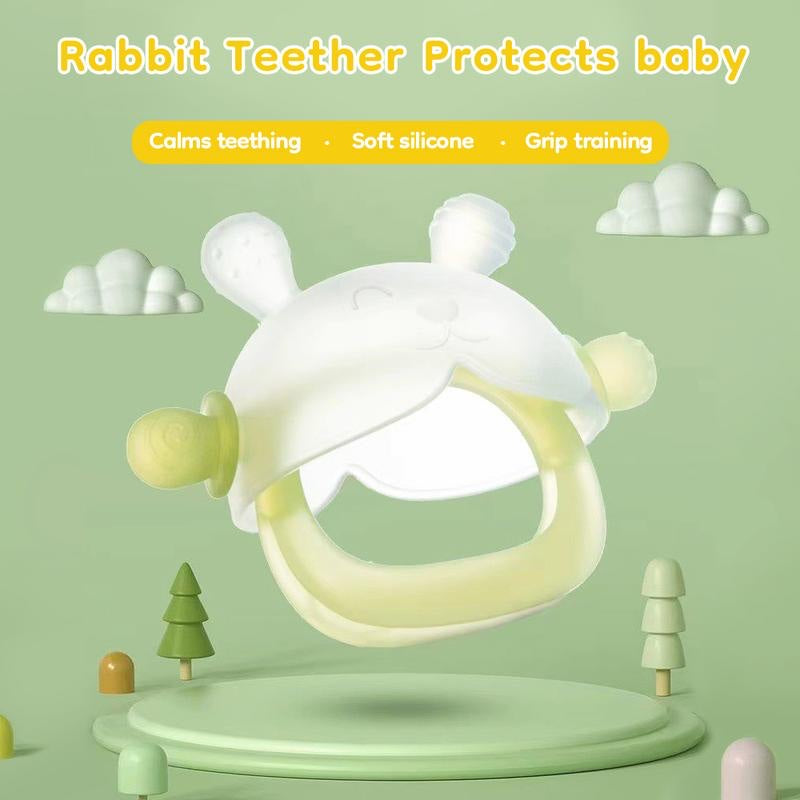 The four textured nubs on the bunny teether mitten