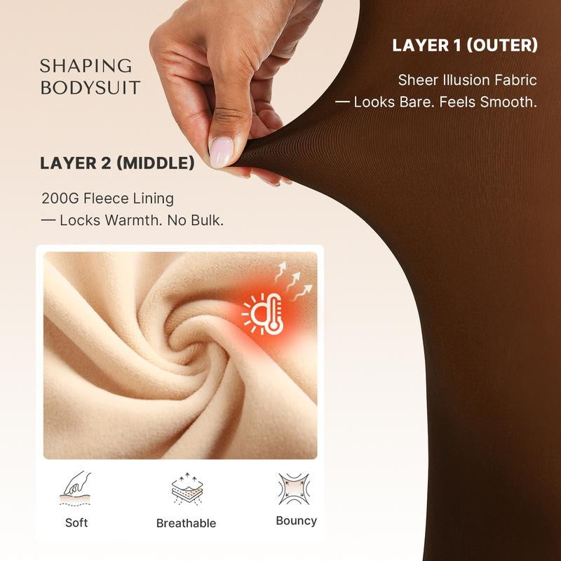 Maneele Fleece-Lined Tights Bodysuit