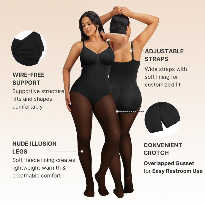 Maneele Fleece-Lined Tights Bodysuit