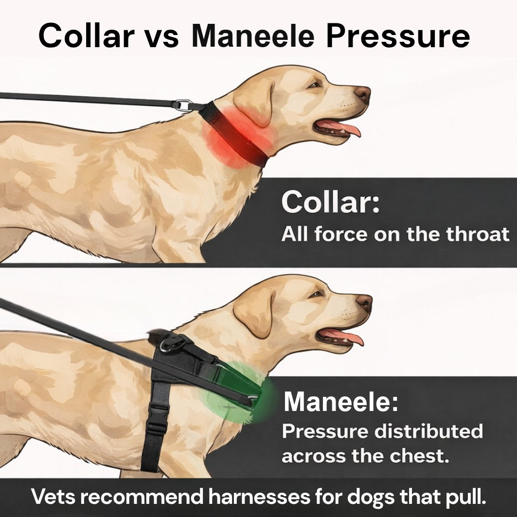 Collar versus Maneele harness pressure