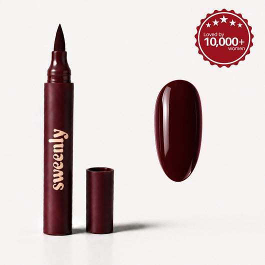 Sweenly Chocolate Nail Pen — nail pen and colour swatch