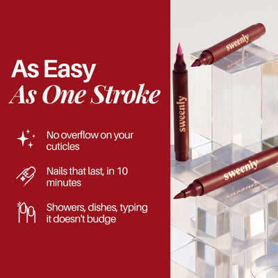 Sweenly Chocolate Nail Pen — one-stroke application, no cuticle overflow