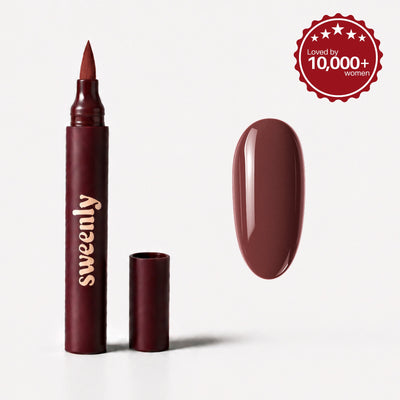 Sweenly Hazelnut Nail Pen — nail pen and colour swatch