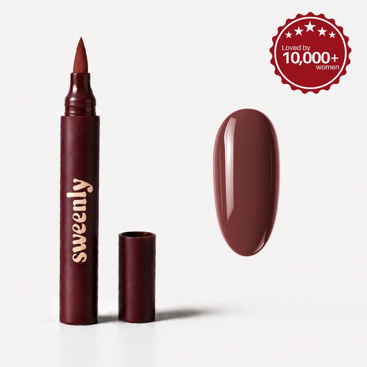 Sweenly Hazelnut Nail Pen — nail pen and colour swatch
