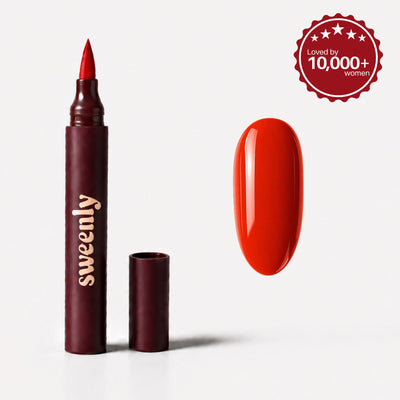 Sweenly Poppy Nail Pen — nail pen and colour swatch