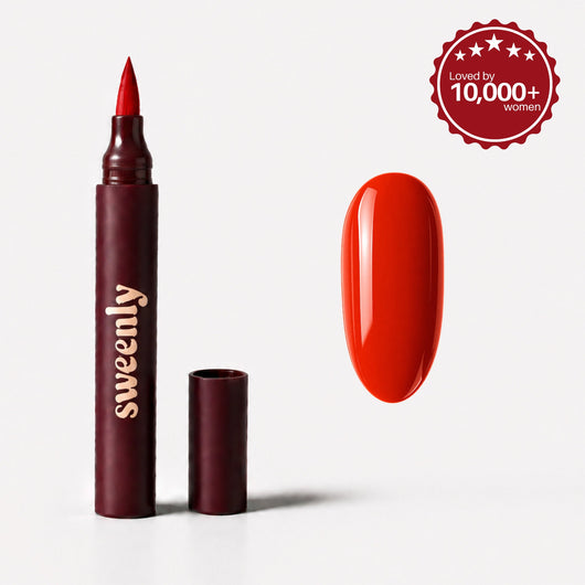 Sweenly Poppy Nail Pen — nail pen and colour swatch